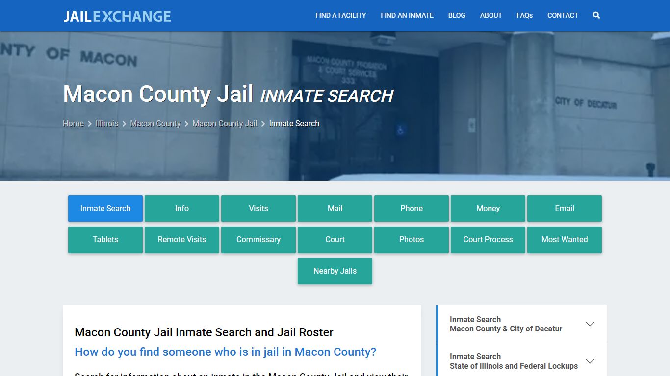 Inmate Search: Roster & Mugshots - Macon County Jail, IL